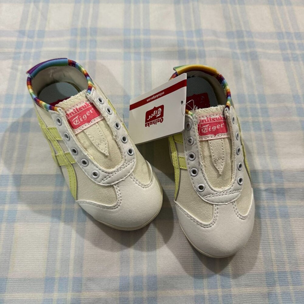 Onitsuka Tiger By Asics White Rainbow Kids Low Top Canvas Shoes